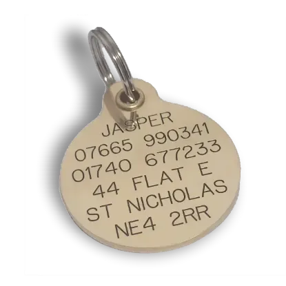 Picture of Large Brass Reinforced Round Pet Tags 