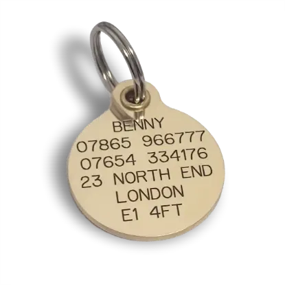 Picture of Medium Brass Reinforced Round Pet Tags