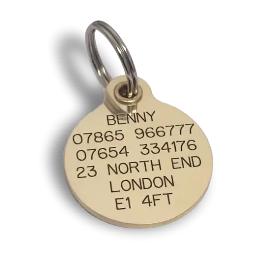 Picture of Medium Brass Reinforced Round Pet Tags