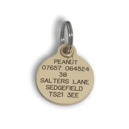 Picture of Small Brass Reinforced Round Pet Tags