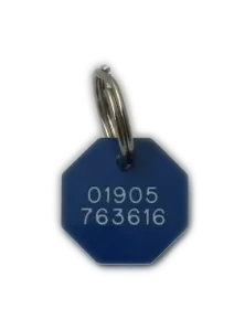 Octagonal Plastic Dog Tag (Mini)