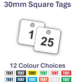 Picture of 30mm Sqaure Traffoyte Plastic Valve Tags 