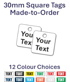 Picture of 30mm Sqaure Made-to-Order Traffolite Plastic Valve Tags