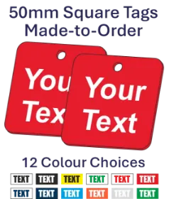 Picture of 50mm Sqaure Made-to-Order Traffolite Plastic Valve Tags