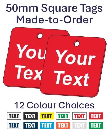 Picture of 50mm Sqaure Made-to-Order Traffolite Plastic Valve Tags