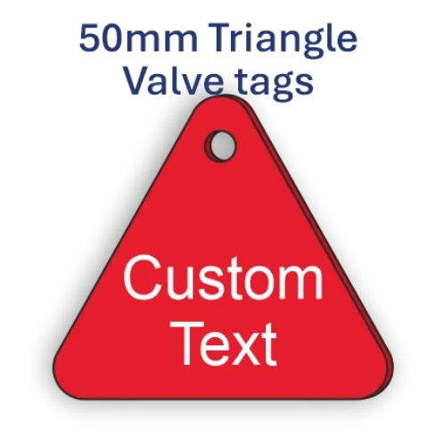 Picture of 50mm Triangle Made-to-Order Traffolite Plastic Valve Tags