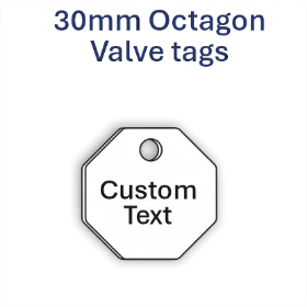 Picture of 30mm Octagon Traffolite Plastic Valve Tags