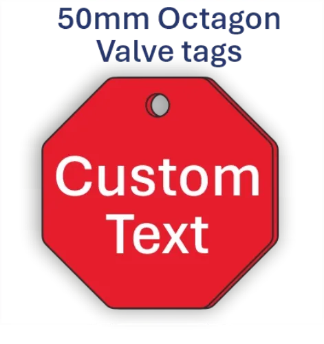 Picture of 50mm Octagon Traffolite Plastic Valve Tags