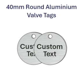 Picture of 40mm dia. Customised Aluminum Valve Tags