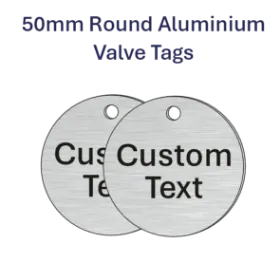 Picture of 50mm dia. Customised Aluminum Valve Tags