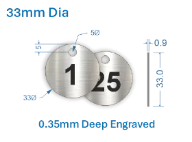 Picture of 33mm  Stainless Steel Valve Tags 