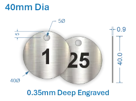 Picture of 40mm  Stainless Steel Valve Tags 