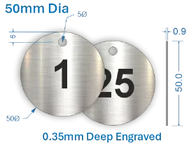 Picture of 50mm  Stainless Steel Valve Tags