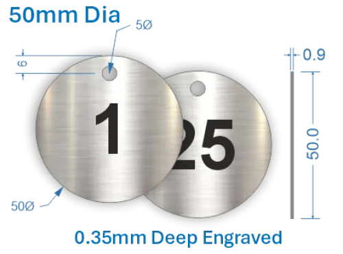 Picture of 50mm  Stainless Steel Valve Tags
