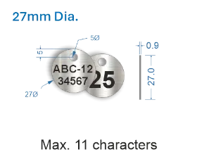 Picture of 27mm dia. Customised Stainless Steel Valve Tags