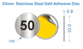 Picture of 33mm  Stainless Steel Self-Adhesive Disc 