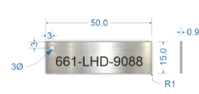 Picture of 50x15mm Rectangle Stainless Steel Valve Tags