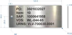 Picture of 120x50mm Rectangle Stainless Steel Valve Tags