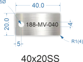 Picture of 40x20mm Rectangle Stainless Steel Valve Tags