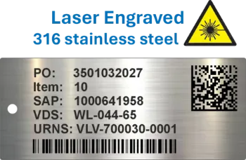 Picture for category Laser Engraved Stainless Steel Valve Tags 