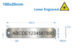 Picture of 100x20mm Laser Engraved  Stainless Steel Valve Tags 