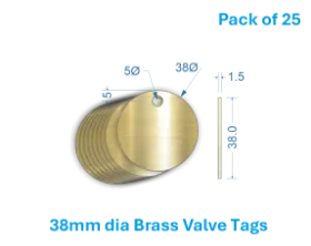 Picture of 38mm Blank Brass Valve Tags