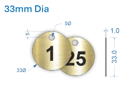 Picture of 33mm Brass Valve Tags 