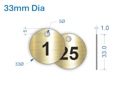 Picture of 33mm Brass Valve Tags 