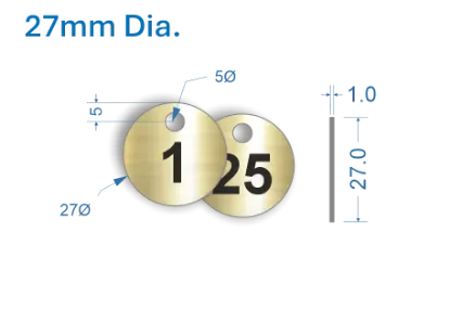 Picture of 27mm Brass Valve Tags