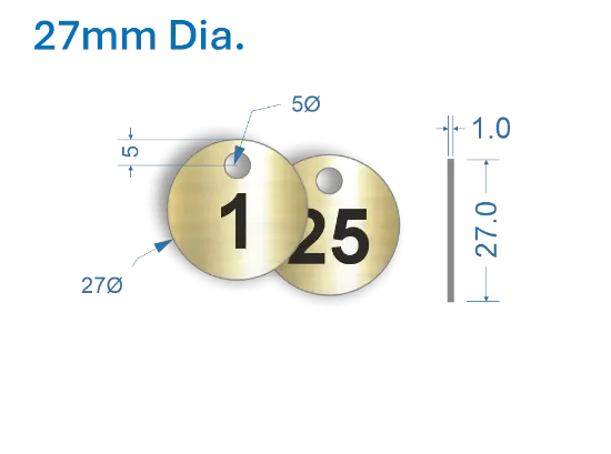 Picture of 27mm Brass Valve Tags