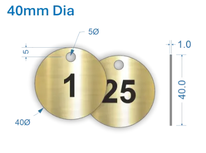 Picture of 40mm Brass Valve Tags