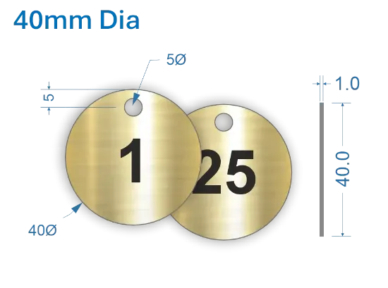 Picture of 40mm Brass Valve Tags
