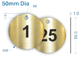 Picture of 50mm Brass Valve Tags