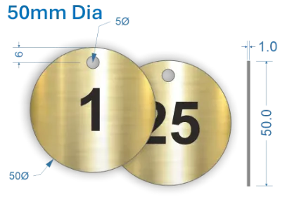 Picture of 50mm Brass Valve Tags