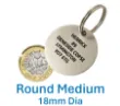 Picture of Stainless Steel Round Dog ID Tag (Medium)