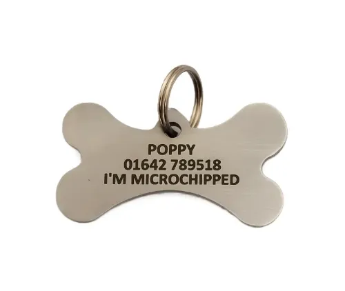 Picture of Stainless Steel Bone Dog ID Tag (Small)
