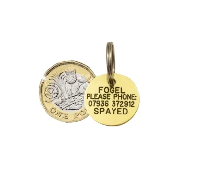 Picture of Ultra Mini Round Brass Pet Tag
