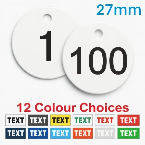 Picture of 1-100 Traffolite, plastic valve tags 27mm