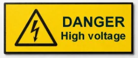 Picture of Danger label High voltage