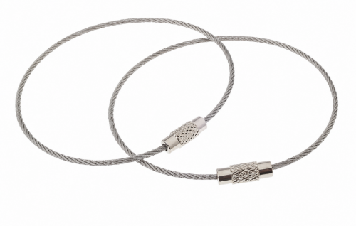 200mm Stainless steel wire key rings come with screw heads to create a loop.